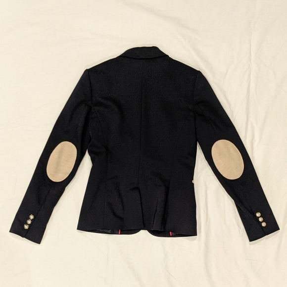 Tommy Hilfiger Navy Tailored Jacket, Gold Buttons & Beige Elbow Patches - Picture 4 of 6